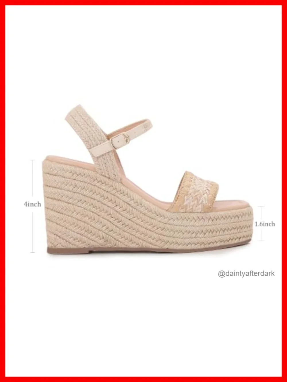 Womens Raffia Espadrille Wedge Sandals Ankle Buckle Platform Summer Beach Shoes